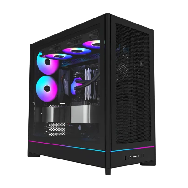 MONTECH HS01 PRO Black ATX Mid-Tower Case High-Airflow Reversible Layout 360mm Radiator Support - HS01 Pro Black