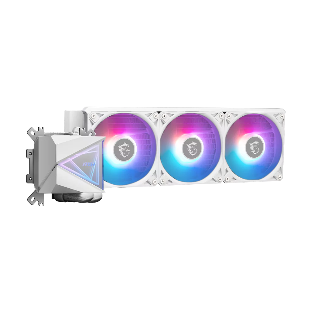 MSI MAG CoreLiquid I360 White 360mm AIO Liquid Cooler for Intel LGA 1851/1700 and AMD AM5/AM4, ARGB Gen2 Lighting - MAG CORELIQUID I360 WHITE 2 MSI MAG CoreLiquid I360 White 360mm AIO Liquid Cooler for Intel LGA 1851/1700 and AMD AM5/AM4, ARGB Gen2 Lighting - MAG CORELIQUID I360 WHITE - Image 2