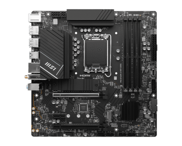 MSI PRO B760M-A WIFI DDR4 Motherboard Intel B760 LGA 1700 DDR4 128GB PCIe 4.0 Wi-Fi 6E HDMI DisplayPort mATX - PRO B760M-A WIFI DDR4