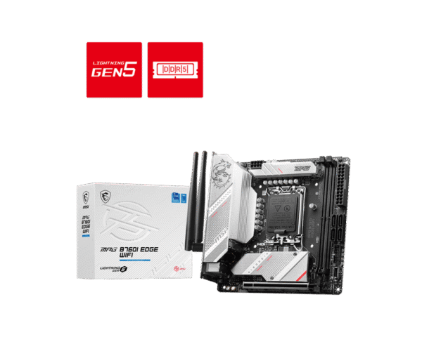 1 MSI MPG B760I EDGE WIFIMSI MPG B760I EDGE WIFI Motherboard Intel B760 LGA 1700 DDR5 7200MHz Wi-Fi 6E - MPG B760I EDGE WIFI