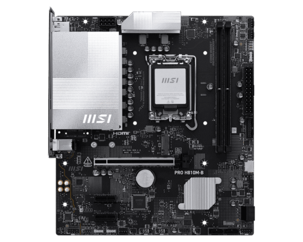 MSI PRO H810M-B mATX Motherboard for Intel Core Ultra Series 2, DDR5 6400 MT/s, PCIe 5.0, 2.5G LAN - PRO H810M-B