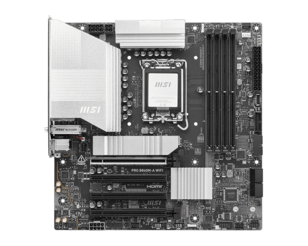 1 MSI PRO B860M-A WIFI mATX Motherboard for Intel Core Ultra Series 2, DDR5 8800+ MT/s, Wi-Fi 7, Thunderbolt 4, PCIe 5.0 M.2 - PRO B860M-A WIFI