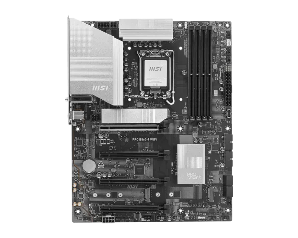 MSI PRO B860-P WIFI mATX Motherboard for Intel Core Ultra Series 2, DDR5 8800+ MT/s, Wi-Fi 7, Thunderbolt 4, PCIe 5.0 M.2 - PRO B860-P WIFI