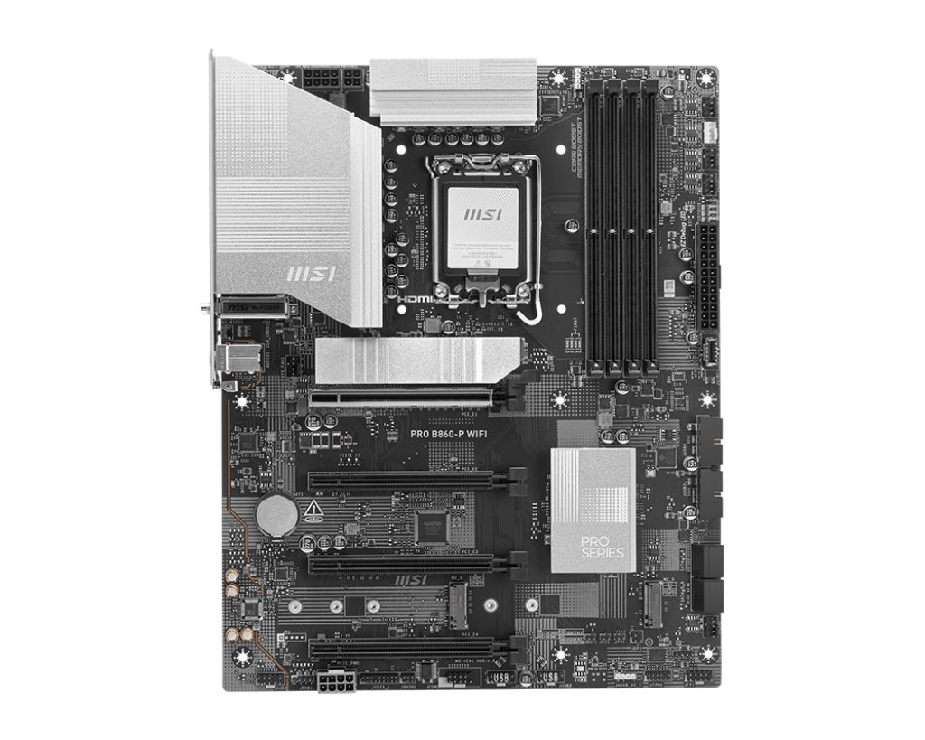 MSI PRO B860-P WIFI mATX Motherboard for Intel Core Ultra Series 2, DDR5 8800+ MT/s, Wi-Fi 7, Thunderbolt 4, PCIe 5.0 M.2 - PRO B860-P WIFI 3 MSI PRO B860-P WIFI mATX Motherboard for Intel Core Ultra Series 2, DDR5 8800+ MT/s, Wi-Fi 7, Thunderbolt 4, PCIe 5.0 M.2 - PRO B860-P WIFI - Image 3