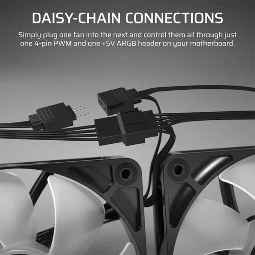 10 CORSAIR RS140 ARGB Chassis Fan 140mm 95.5 CFM 3.46mm H2O - CS-CO-9050182-WW