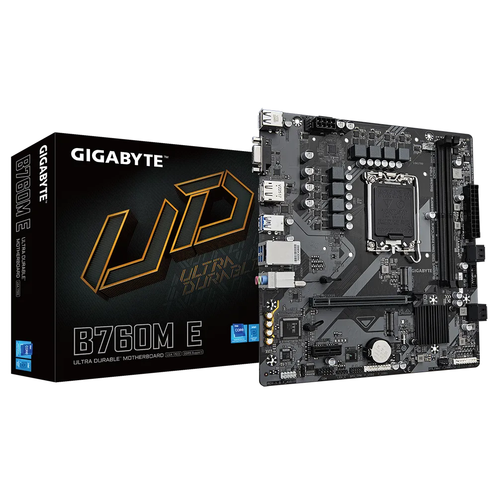 GIGABYTE B760M-E Micro ATX Motherboard LGA1700 Intel B760 DDR5 PCIe 4.0 M.2 – GA-B760M-E