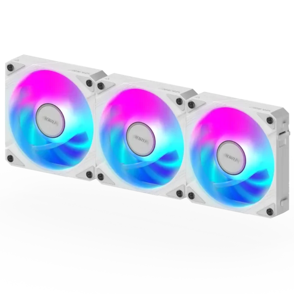 AORUS EZ CHAIN FAN 120 ICE 120mm ARGB Fan Triple Pack Hydraulic Dynamic Bearing White - GP-ECFAN1203-ICE