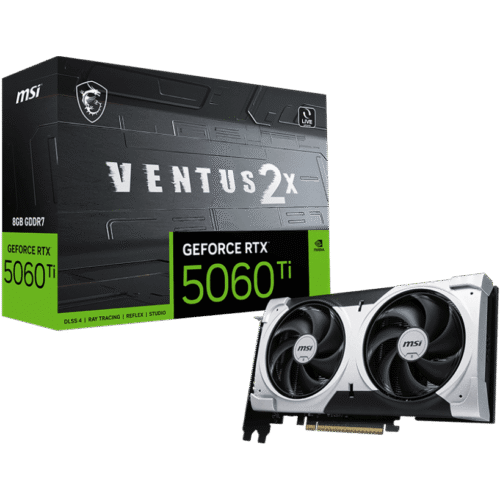 MSI GeForce RTX 5060 Ti VENTUS 2X OC PLUS 8GB GDDR7 Graphics Card NVIDIA Blackwell PCIe 5.0 - RTX 5060 TI 8G VENTUS 2X PLUS