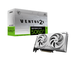 MSI GeForce RTX 5060 Ti VENTUS 2X OC WHITE PLUS 16GB GDDR7 Graphics Card NVIDIA Blackwell PCIe 5.0 - RTX 5060 TI 16G VENTUS 2X OC WHITE PLUS