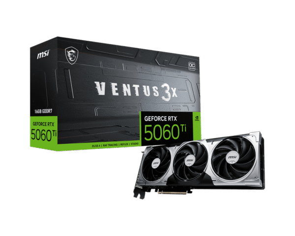 1024 (1) MSI GeForce RTX 5060 Ti VENTUS 3X OC 16GB GDDR7 Graphics Card NVIDIA Blackwell PCIe 5.0 - RTX 5060 TI 16G VENTUS 3X OC