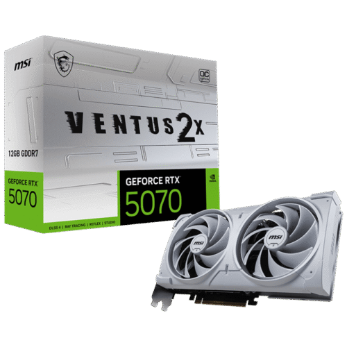 MSI GeForce RTX 5070 VENTUS 2X OC WHITE 12GB GDDR7 Graphics Card NVIDIA Blackwell PCIe 5.0 - RTX 5070 12G VENTUS 2X OC WHITE