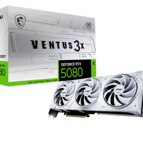 MSI GeForce RTX 5080 VENTUS 3X OC WHITE 16GB GDDR7 Graphics Card NVIDIA Blackwell PCIe 5.0 - RTX 5080 16G VENTUS 3X OC WHITE