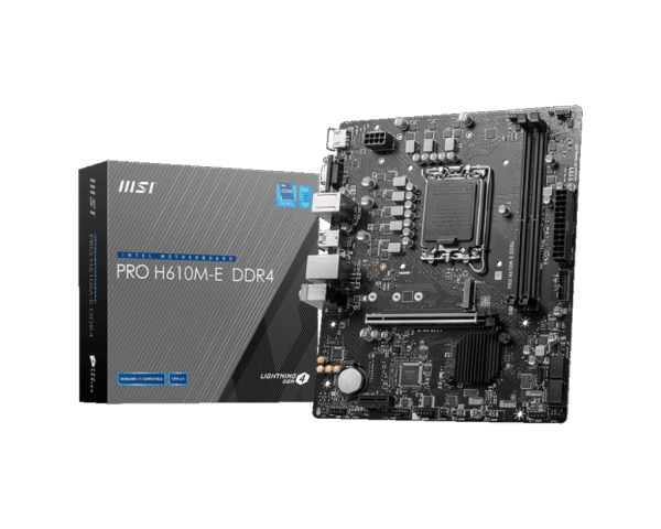 1024 (1) MSI PRO H610M-E DDR4 Motherboard Intel H610 LGA 1700 DDR4 64GB PCIe 4.0 HDMI VGA Micro-ATX - PRO H610M-E DDR4