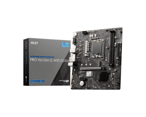 MSI PRO H610M-G WIFI DDR4 Motherboard Intel H610 LGA 1700 DDR4 64GB PCIe 4.0 Wi-Fi 5 HDMI VGA DisplayPort mATX - PRO H610M-G WIFI DDR4