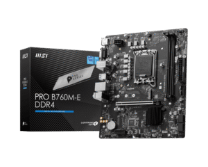 1024 (1) MSI PRO B760M-E DDR4 Motherboard Intel B760 LGA 1700 DDR4 64GB PCIe 4.0 HDMI VGA mATX - PRO B760M-E DDR4
