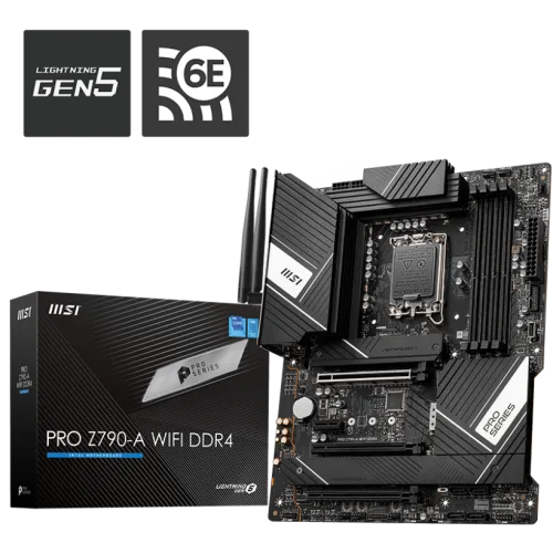 MSI PRO Z790-A WIFI DDR4 Motherboard Intel Z790 LGA 1700 DDR4 5333MHz Wi-Fi 6E - PRO Z790-A WIFI DDR4