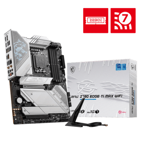 MSI MPG Z790 EDGE TI MAX WIFI ATX Motherboard for Intel 14th/13th/12th Gen, DDR5 7800+ MHz, Wi-Fi 7, PCIe 5.0 M.2 - MPG Z790 EDGE TI MAX WIFI
