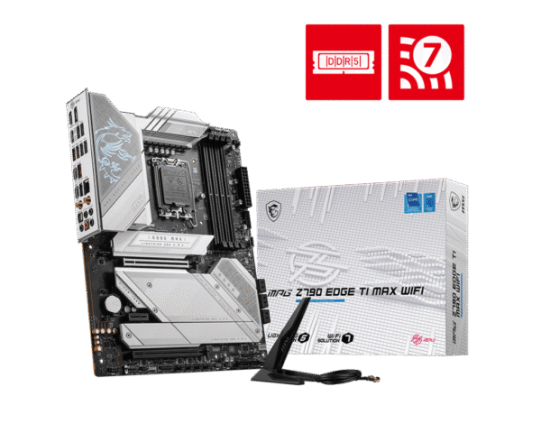MSI MPG Z790 EDGE TI MAX WIFI ATX Motherboard for Intel 14th/13th/12th Gen, DDR5 7800+ MHz, Wi-Fi 7, PCIe 5.0 M.2 - MPG Z790 EDGE TI MAX WIFI