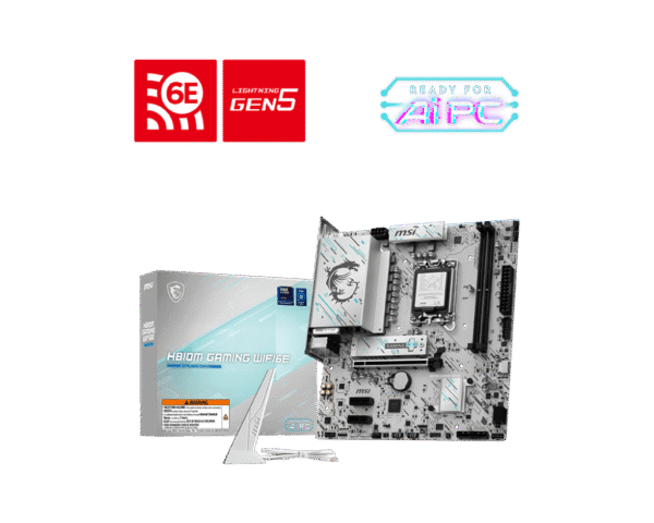 1024 (1) MSI H810M GAMING WIFI6E mATX Motherboard for Intel Core Ultra Series 2, DDR5 6400+ MT/s, Wi-Fi 6E, PCIe 5.0, USB 20G Type-C - H810M GAMING WIFI6E