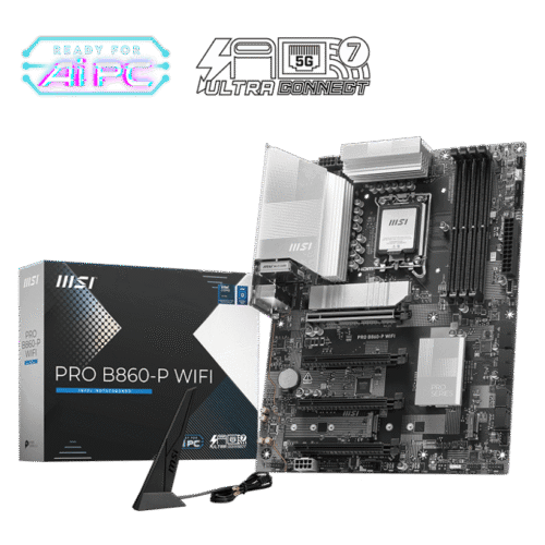 MSI PRO B860-P WIFI mATX Motherboard for Intel Core Ultra Series 2, DDR5 8800+ MT/s, Wi-Fi 7, Thunderbolt 4, PCIe 5.0 M.2 - PRO B860-P WIFI