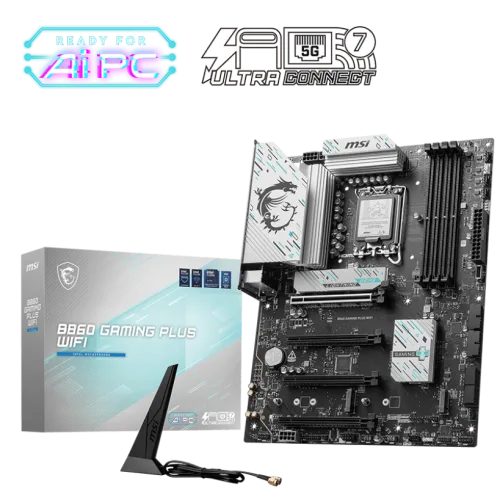 MSI B860 GAMING PLUS WIFI ATX Motherboard for Intel Core Ultra Series 2, DDR5 8800+ MT/s, Wi-Fi 7, Thunderbolt 4, PCIe 5.0 M.2 - B860 GAMING PLUS WIFI