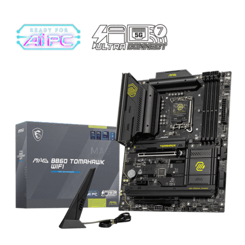 MSI MAG B860 TOMAHAWK WIFI ATX Motherboard for Intel Core Ultra Series 2, DDR5 9200+ MT/s, Wi-Fi 7, Thunderbolt 4, PCIe 5.0 M.2 - MAG B860 TOMAHAWK WIFI