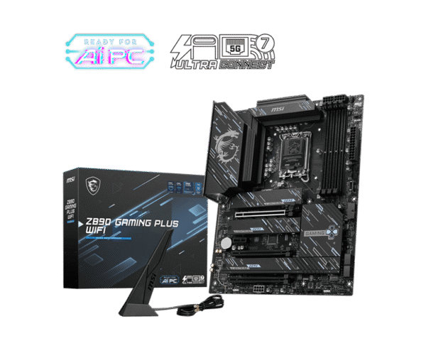 MSI Z890 GAMING PLUS WIFI ATX Motherboard for Intel Core Ultra Series 2, DDR5 9200+ MT/s, Wi-Fi 7, Thunderbolt 4, PCIe 5.0 M.2 - Z890 GAMING PLUS WIFI