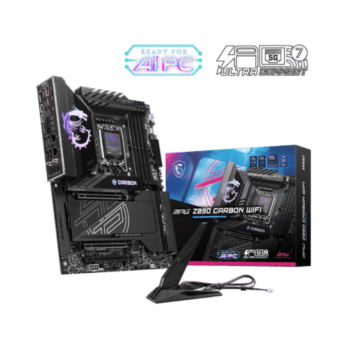 MSI MPG Z890 CARBON WIFI ATX Motherboard for Intel Core Ultra Series 2, DDR5 9200+ MT/s, Wi-Fi 7, Dual Thunderbolt 4, PCIe 5.0 M.2 - MPG Z890 CARBON WIFI