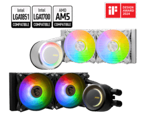 MSI MAG CORELIQUID E240 240mm Liquid Cooler with ARGB Lighting and FDB Fans - MAG CORELIQUID E240