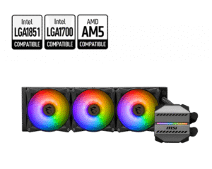 MSI MAG CORELIQUID M360 360mm Liquid Cooler with ARGB Lighting and Two Ball Bearing Fans - MAG CORELIQUID M360