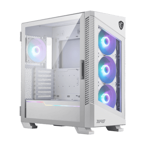 MSI MPG VELOX 100R WHITE Mid-Tower PC Case with ARGB Fans and Vertical GPU Mount - MPG VELOX 100R WHITE