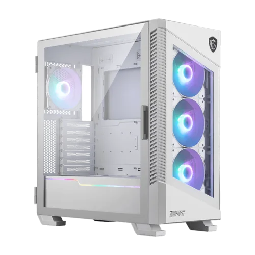 MSI MPG VELOX 100R WHITE Mid-Tower PC Case with ARGB Fans and Vertical GPU Mount - MPG VELOX 100R WHITE
