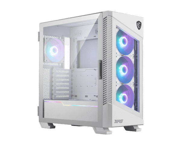 MSI MPG VELOX 100R WHITE Mid-Tower PC Case with ARGB Fans and Vertical GPU Mount - MPG VELOX 100R WHITE
