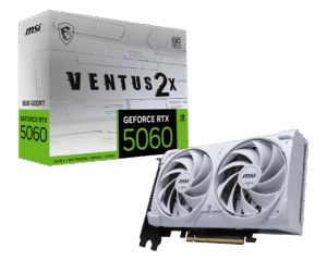 MSI GeForce RTX 5060 VENTUS 2X OC WHITE 8GB GDDR7 Graphics Card NVIDIA Blackwell PCIe 5.0 - RTX 5060 8G VENTUS 2X OC WHITE