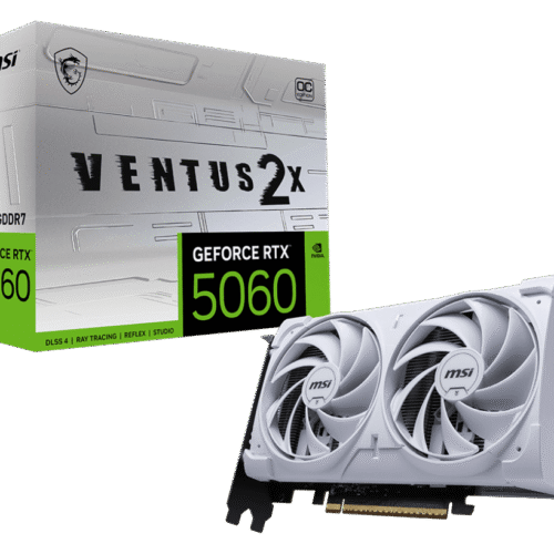 MSI GeForce RTX 5060 VENTUS 2X OC WHITE 8GB GDDR7 Graphics Card NVIDIA Blackwell PCIe 5.0 - RTX 5060 8G VENTUS 2X OC WHITE