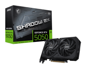MSI GeForce RTX 5050 SHADOW 2X OC 8GB GDDR6 Graphics Card NVIDIA Blackwell PCIe 5.0 - RTX 5050 8G SHADOW 2X OC