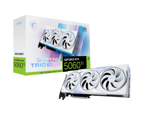 MSI GeForce RTX 5060 GAMING TRIO OC WHITE 8GB GDDR7 Graphics Card NVIDIA Blackwell PCIe 5.0 - RTX 5060 8G GAMING TRIO OC WHITE