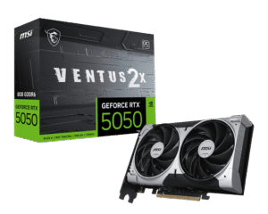 MSI GeForce RTX 5050 VENTUS 2X OC 8GB GDDR6 Graphics Card NVIDIA Blackwell PCIe 5.0 - RTX 5050 8G VENTUS 2X OC