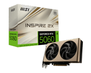 MSI GeForce RTX 5060 INSPIRE 2X OC 8GB GDDR7 Graphics Card NVIDIA Blackwell PCIe 5.0 - RTX 5060 8G INSPIRE 2X OC