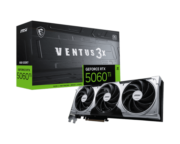 1024 MSI GeForce RTX 5060 Ti VENTUS 3X OC 8GB GDDR7 Graphics Card NVIDIA Blackwell PCIe 5.0 - RTX 5060 TI 8G VENTUS 3X OC