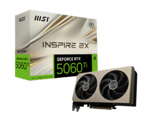 MSI GeForce RTX 5060 Ti INSPIRE 2X OC 8GB GDDR7 Graphics Card NVIDIA Blackwell PCIe 5.0 - RTX 5060 TI 8G INSPIRE 2X OC