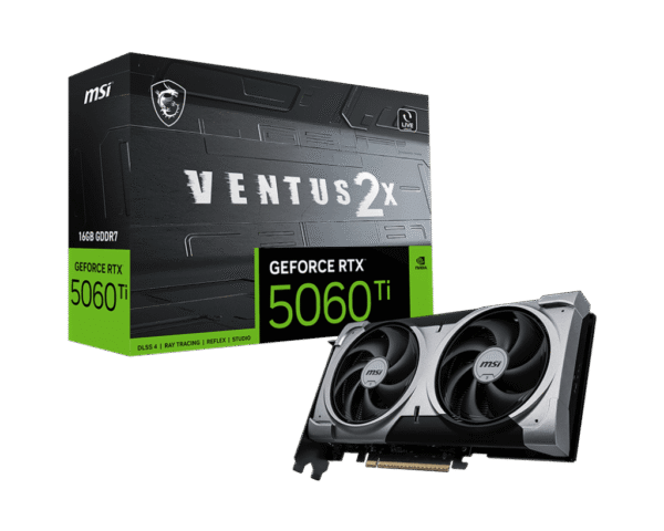 1024 MSI GeForce RTX 5060 Ti VENTUS 2X PLUS 16GB GDDR7 Graphics Card NVIDIA Blackwell PCIe 5.0 - RTX 5060 TI 16G VENTUS 2X PLUS