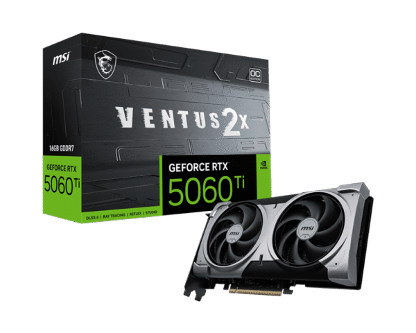 MSI GeForce RTX 5060 Ti VENTUS 2X OC PLUS 16GB GDDR7 Graphics Card NVIDIA Blackwell PCIe 5.0 - RTX 5060 TI 16G VENTUS 2X OC PLUS