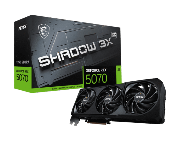 MSI GeForce RTX 5070 SHADOW 3X OC 12GB GDDR7 Graphics Card NVIDIA Blackwell PCIe 5.0 - RTX 5070 12G SHADOW 3X OC