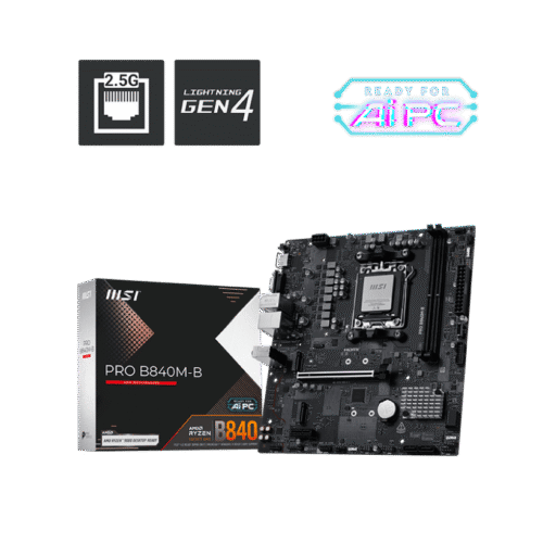 MSI PRO B840M-B AM5 DDR5 PCIe 4.0 2.5G LAN mATX Motherboard - PRO B840M-B