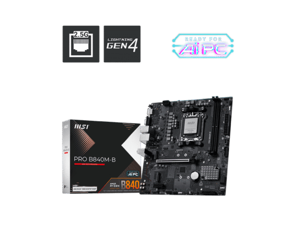 1024 (3) MSI PRO B840M-B AM5 DDR5 PCIe 4.0 2.5G LAN mATX Motherboard - PRO B840M-B
