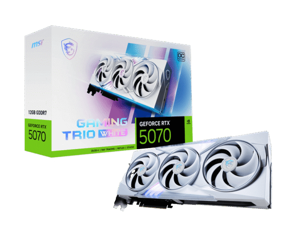 1024 MSI GeForce RTX 5070 GAMING TRIO OC WHITE 12GB GDDR7 Graphics Card NVIDIA Blackwell PCIe 5.0 - RTX 5070 12G GAMING TRIO OC WHITE