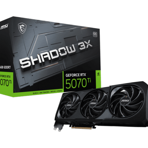 MSI GeForce RTX 5070 Ti SHADOW 3X OC 16GB GDDR7 Graphics Card NVIDIA Blackwell PCIe 5.0 - RTX 5070 TI 16G SHADOW 3X OC