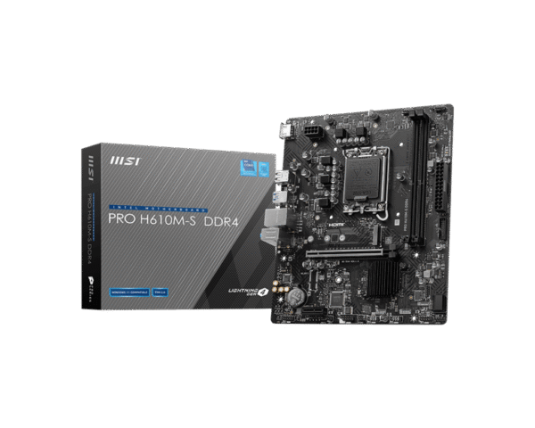1024 MSI PRO H610M-S DDR4 Motherboard Intel H610 LGA 1700 DDR4 64GB PCIe 4.0 HDMI mATX - PRO H610M-S DDR4