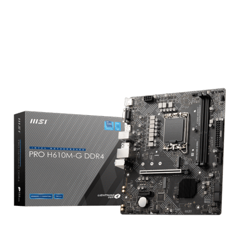MSI PRO H610M-G DDR4 Motherboard Intel H610 LGA 1700 DDR4 64GB PCIe 4.0 HDMI VGA DisplayPort mATX - PRO H610M-G DDR4